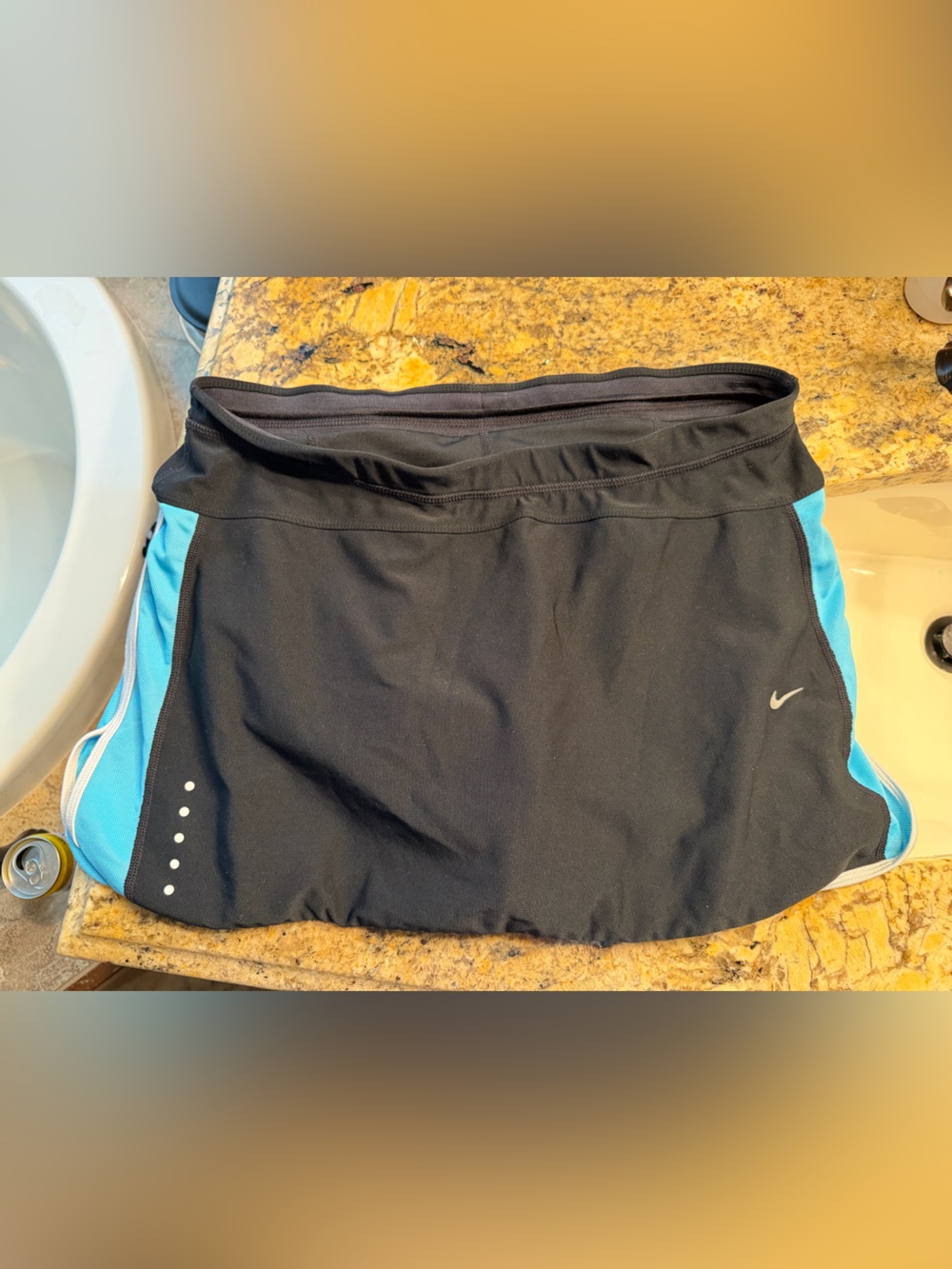Nike Women’s Black and Light Blue Skirt